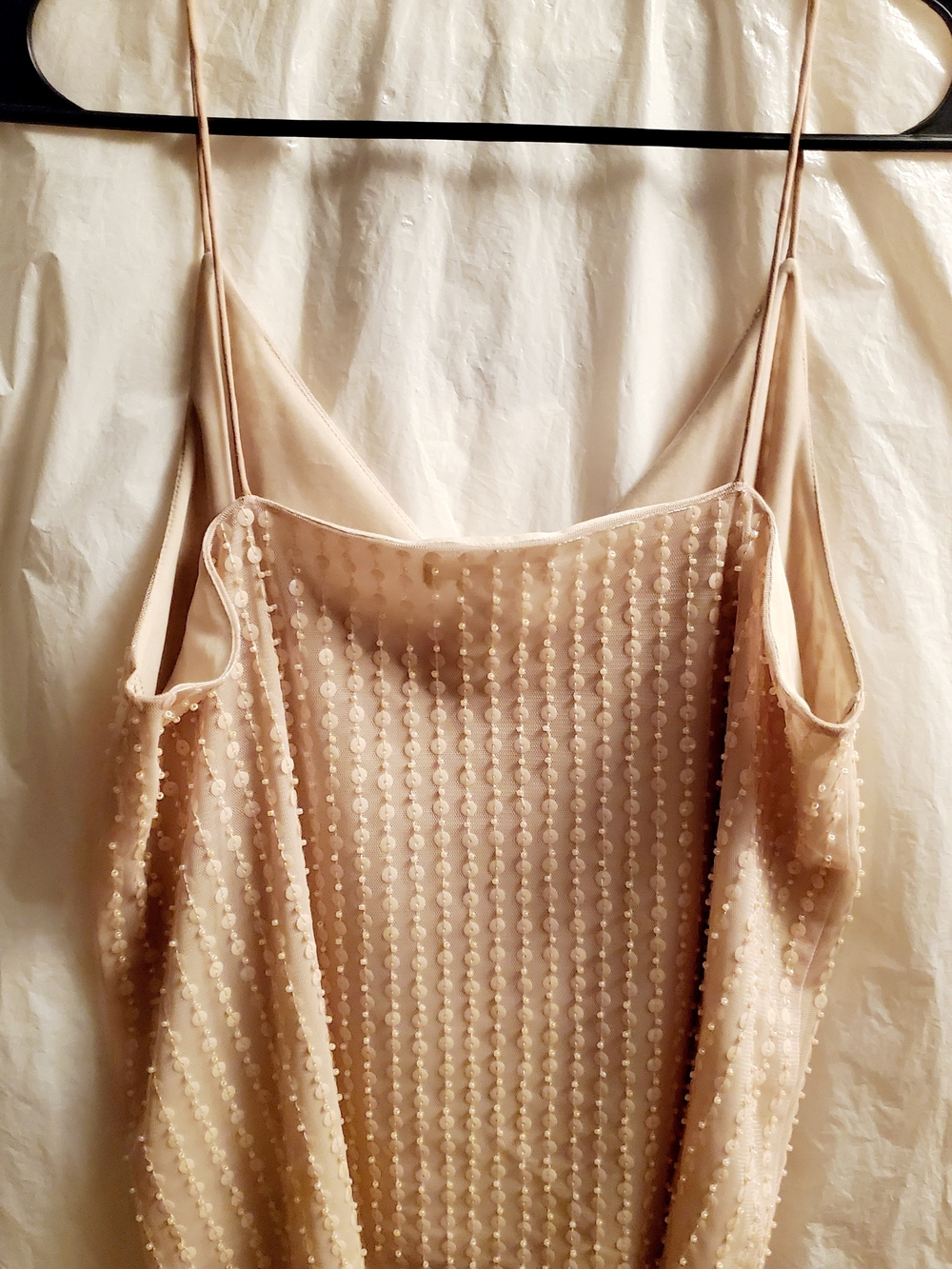 H&M Nude Beaded Spaghetti Strap Cami - Picture 2 of 5